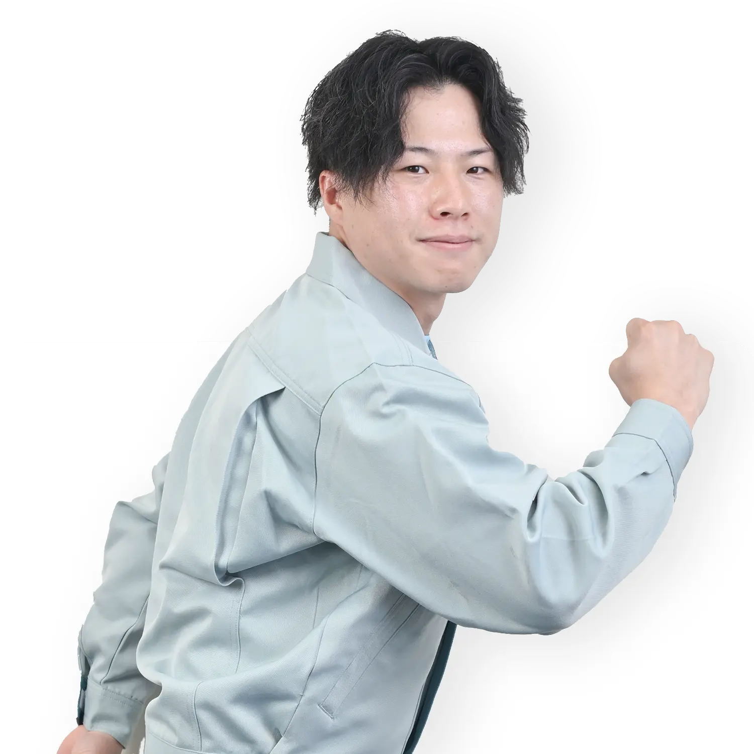 駆け出しそうな男性