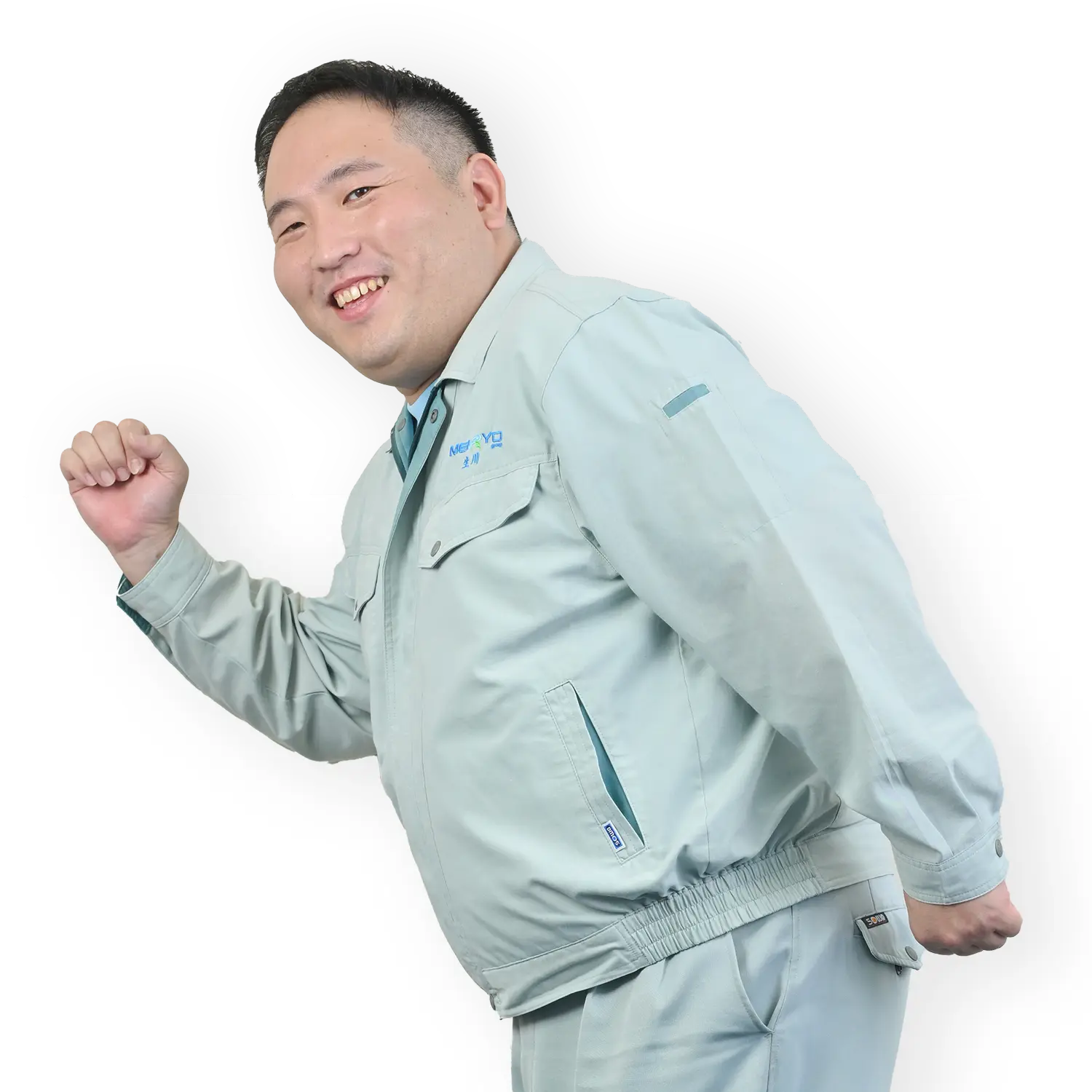 駆け出すポーズの男性